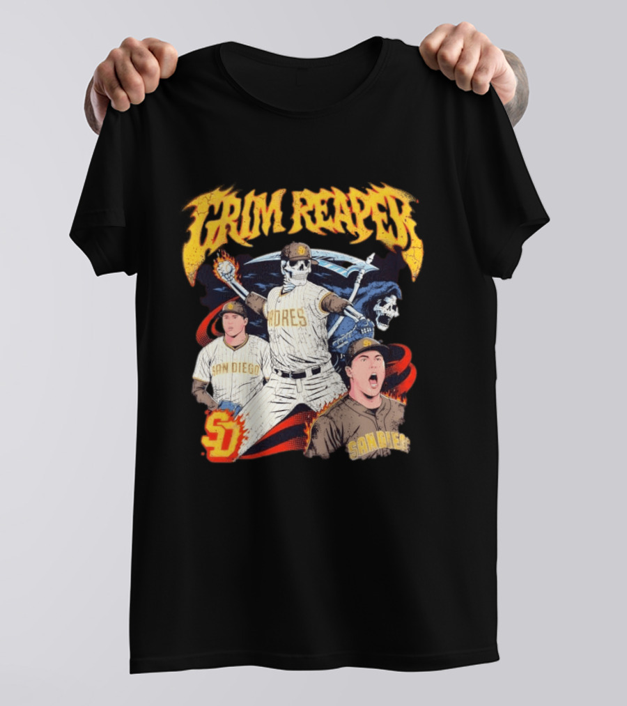 Grim Reaper Padres San Diego Baseball SD T-Shirt