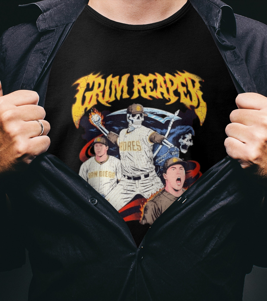 Grim Reaper Padres San Diego Baseball SD T-Shirt
