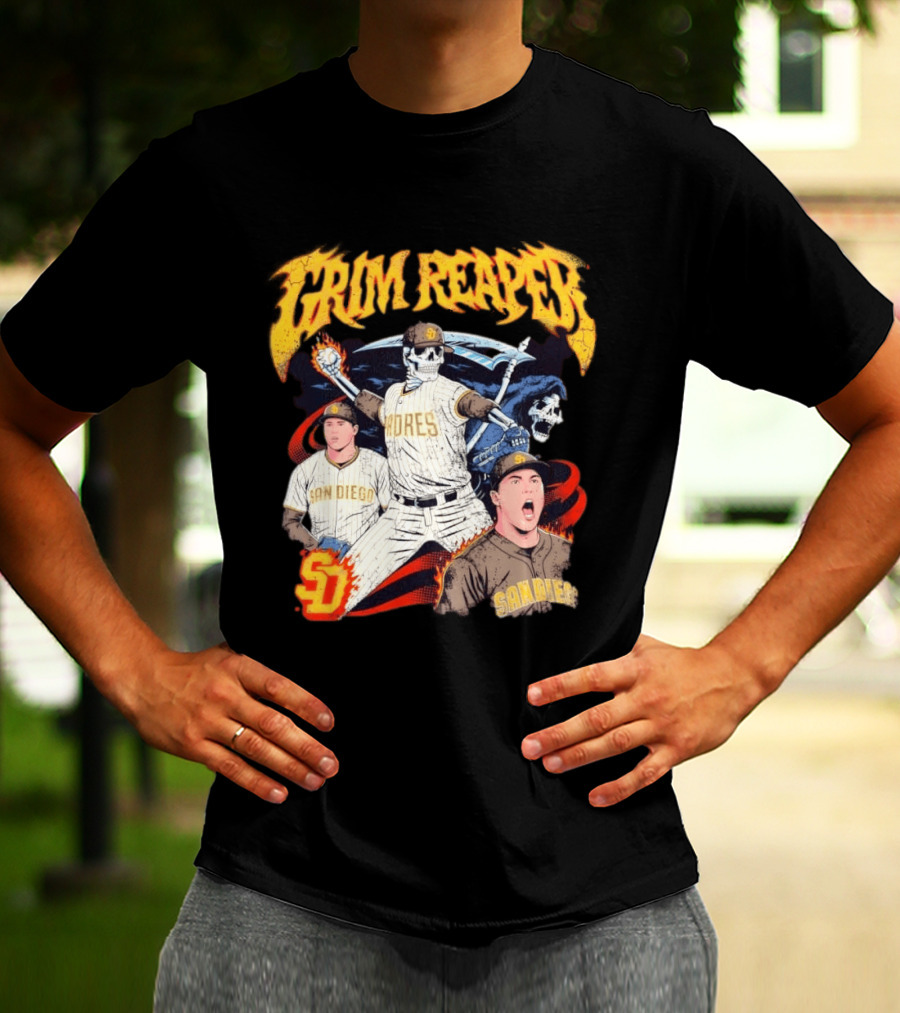 Grim Reaper Padres San Diego Baseball SD T-Shirt