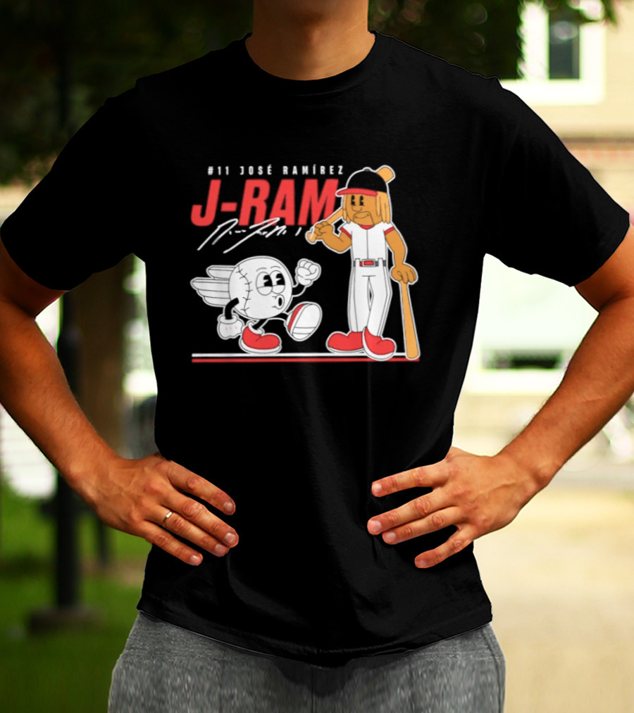 J Ram José Ramírez Number 11 Cleveland Guardians Baseball Cartoon Characters T-Shirt