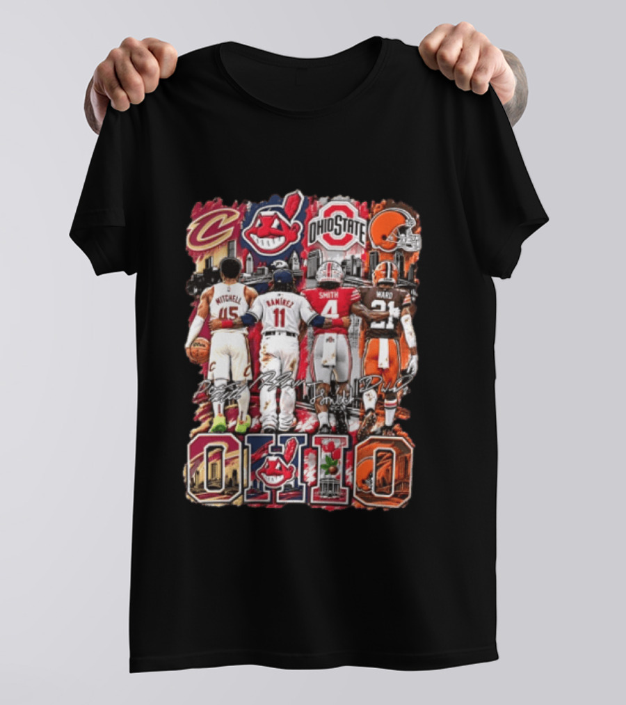 Ohio Cavaliers Guardians Buckeyes Browns Mitchell Ramirez Smith Ward T-Shirt