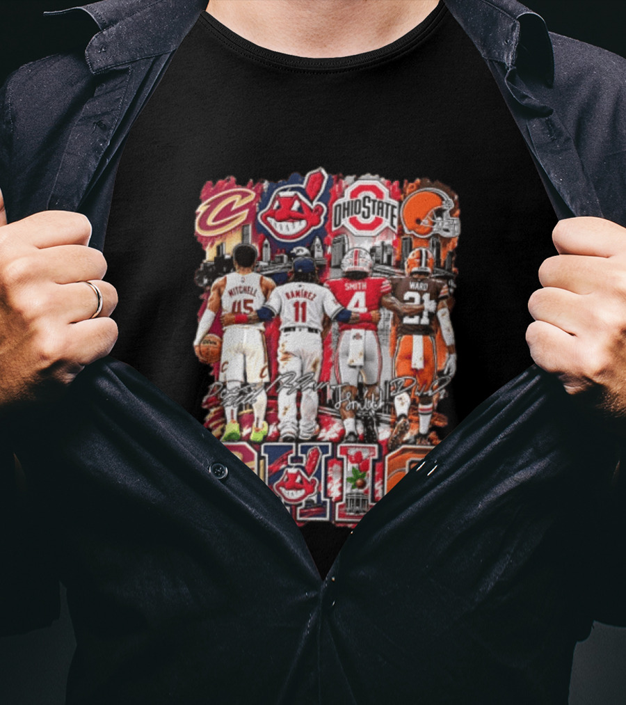 Ohio Cavaliers Guardians Buckeyes Browns Mitchell Ramirez Smith Ward T-Shirt