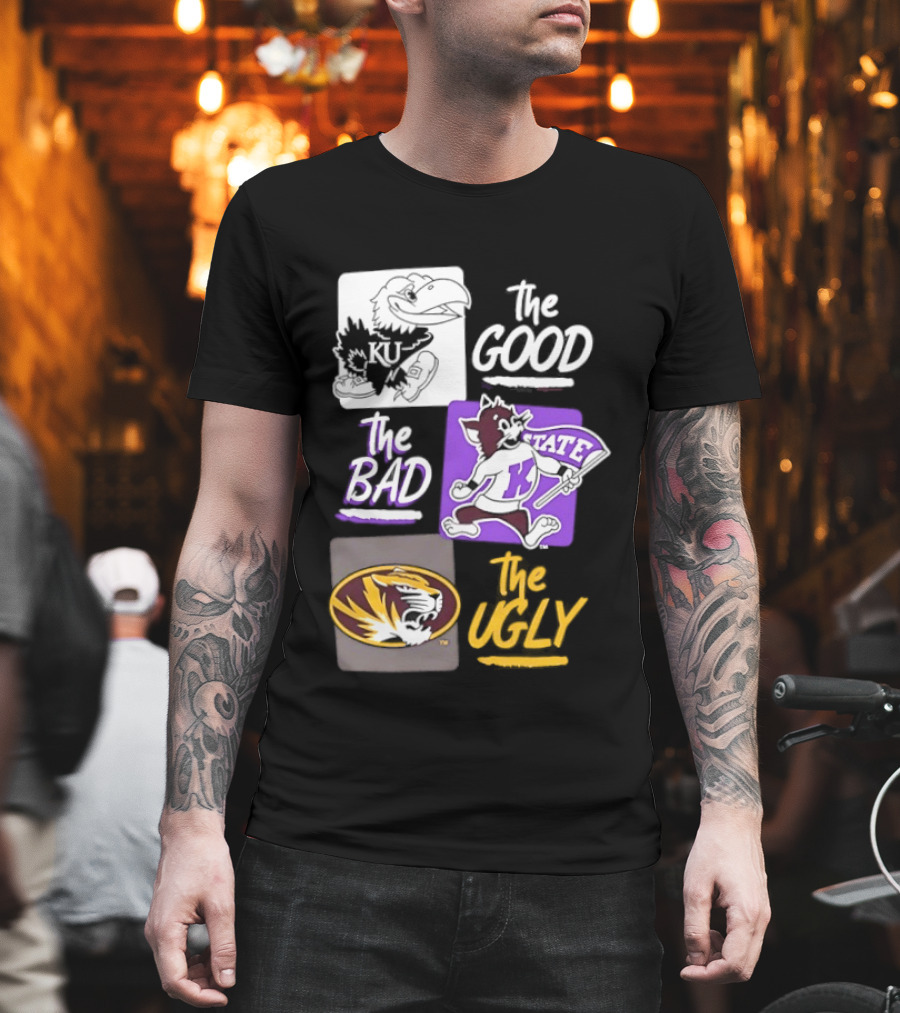 Kansas Jayhawks Wildcats Tigers The Good The Bad The Ugly T-Shirt