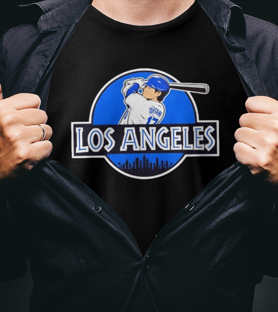 Kike Hernandez Jurassic World Los Angeles Dodgers Baseball Los Angeles Ohtani 17 T-Shirt