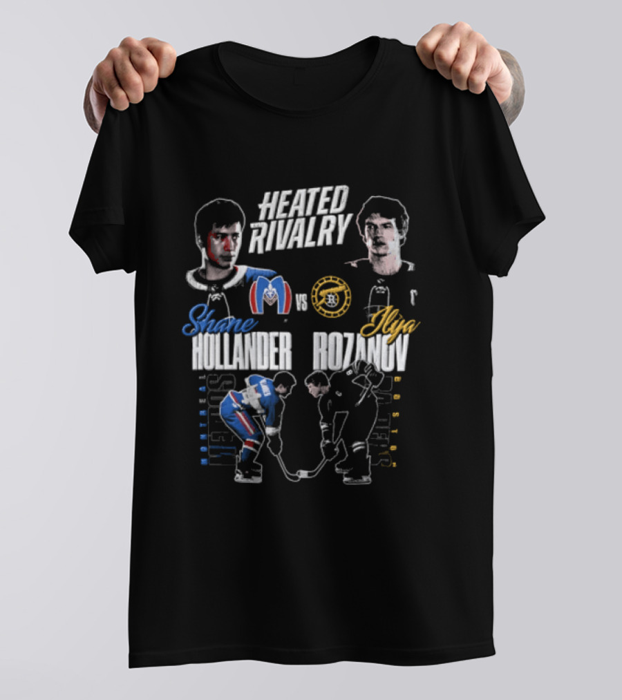 Heated Rivalry Shane Hollander Ilya Rozanov Montreal Metros Boston Raiders T-Shirt