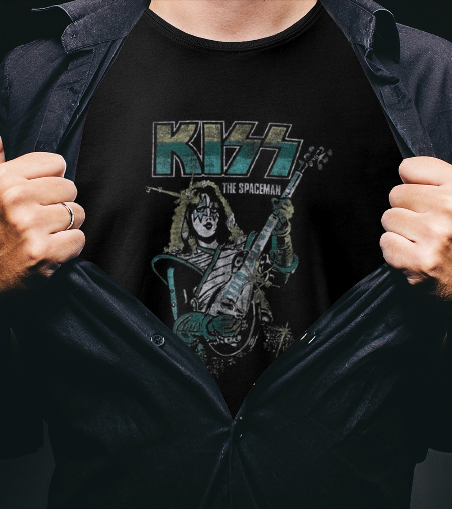 Kiss The Spaceman 80s Vintage Style Music T-Shirt