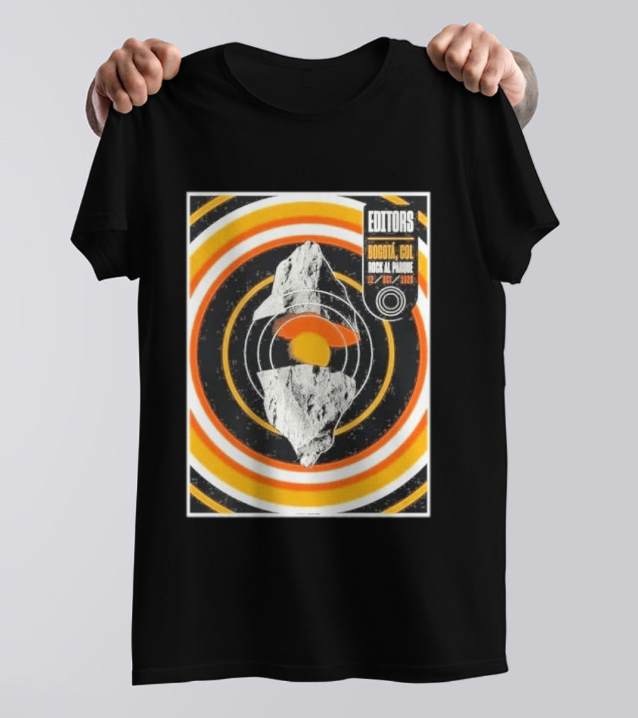 Editors Band Bogota Colombia Rock Al Parque October 12 2026 Concert Retro Circles And Mountain T-Shirt