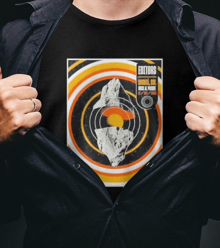Editors Band Bogota Colombia Rock Al Parque October 12 2026 Concert Retro Circles And Mountain T-Shirt