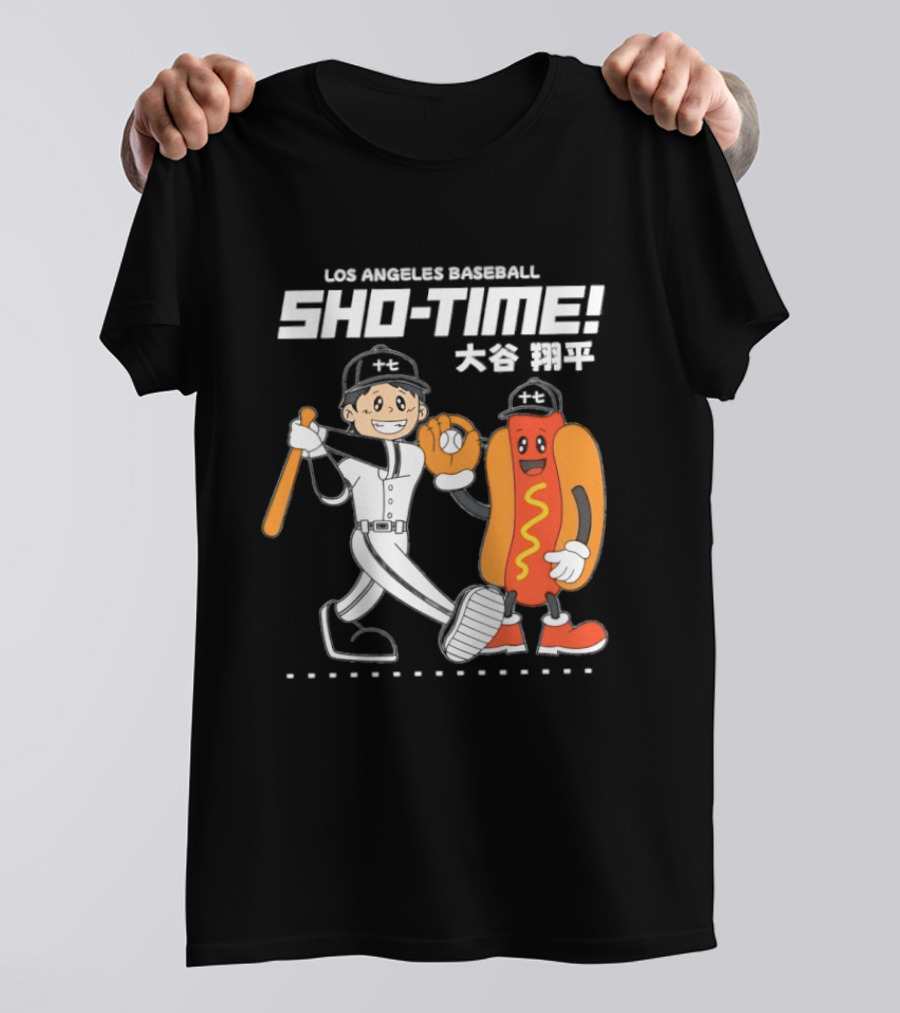 Los Angeles Baseball Sho Time Shohei Ohtani Hotdog T-Shirt