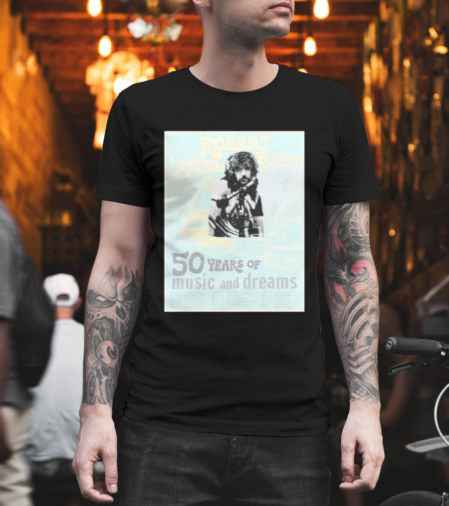 Robert Lester Folsom 50 Years Of Music And Dreams Tour 2026 Atlanta GA To Brussels BE Dates Short Black T-Shirt