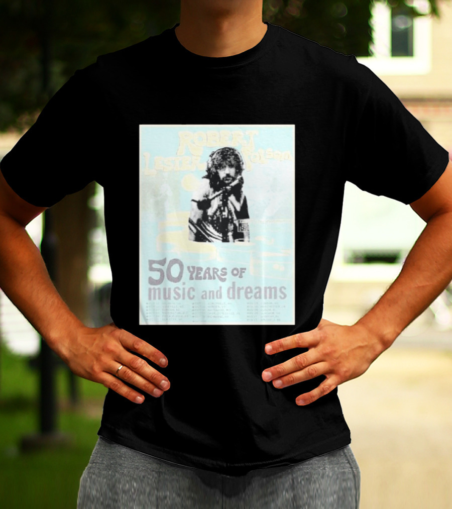 Robert Lester Folsom 50 Years Of Music And Dreams Tour 2026 Atlanta GA To Brussels BE Dates Short Black T-Shirt