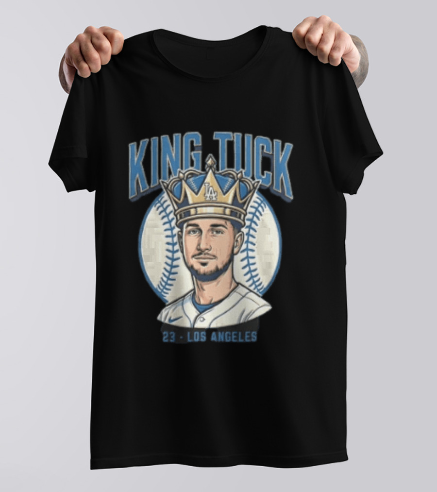 King Tuck Los Angeles Dodgers 23 Baseball Crown T-Shirt