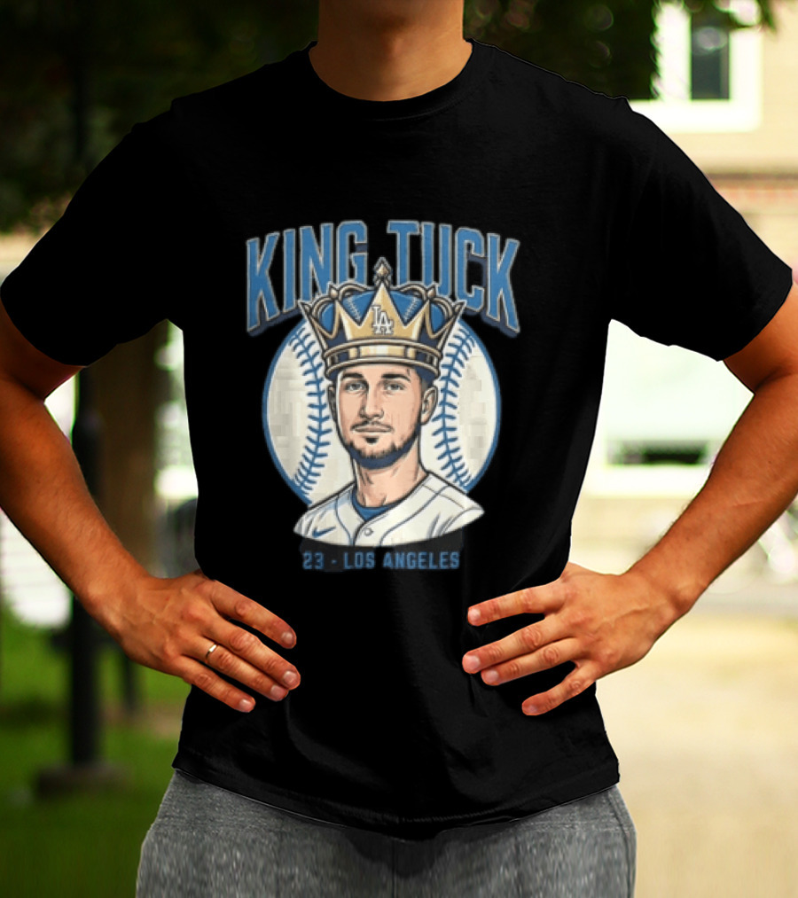 King Tuck Los Angeles Dodgers 23 Baseball Crown T-Shirt