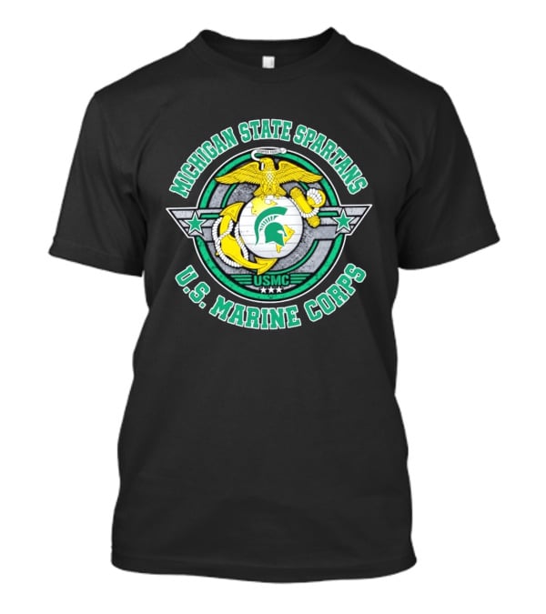Michigan State Spartans US Marine Corps USMC Semper Fidelis Eagle Globe Anchor T-Shirt