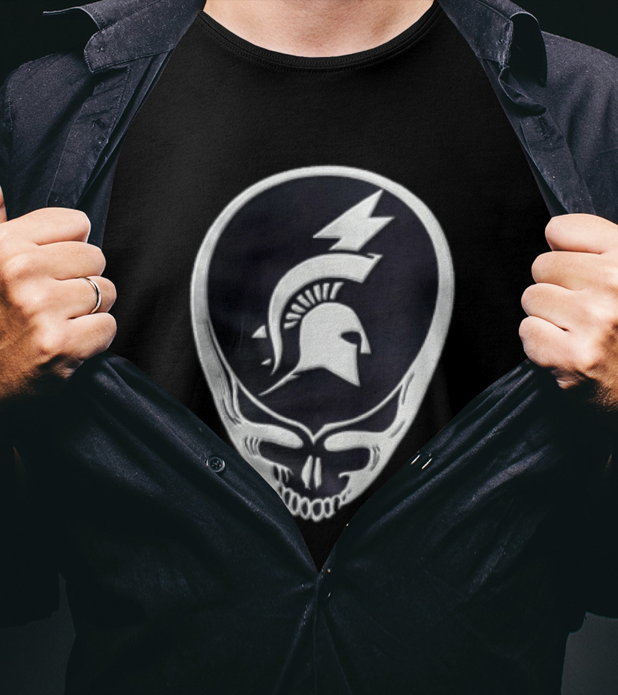 Michigan State University Spartan Helmet Steal Your Face T-Shirt