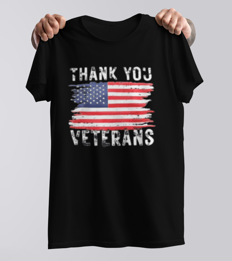 Thank You Veterans American Flag Appreciation T-Shirt