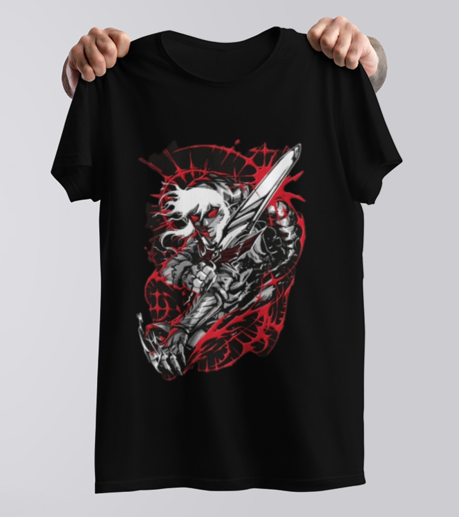 The Legend Of Zelda Link Swallowed By Darkness Red And Black T-Shirt