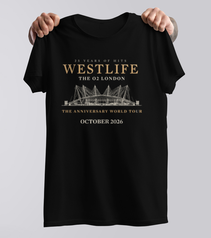 25 Years Of Hits Westlife The O2 London The Anniversary World Tour October 2026 T-Shirt