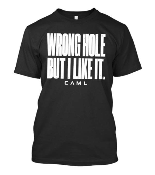 Wrong Hole But I Like It Distressed Sarcastic Saying CAML T-Shirt