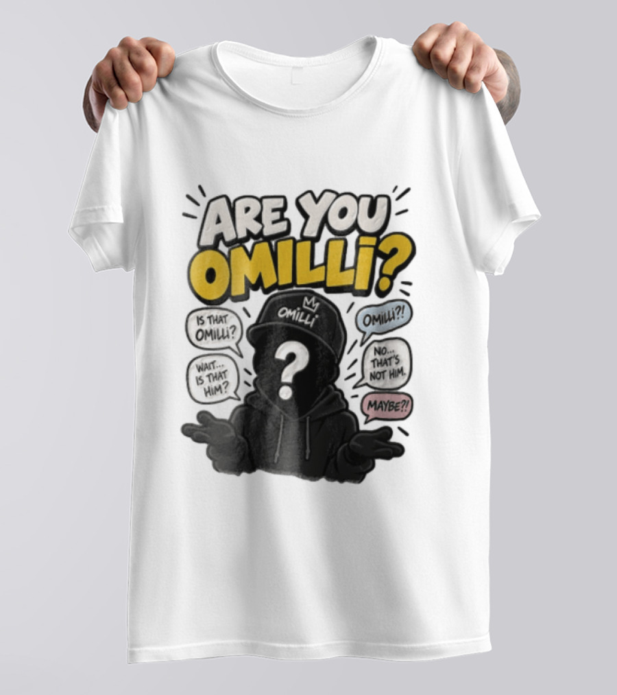 Are You Omilli Mystery Creator Streamer Iconic Question Marks And Quotes T-Shirt