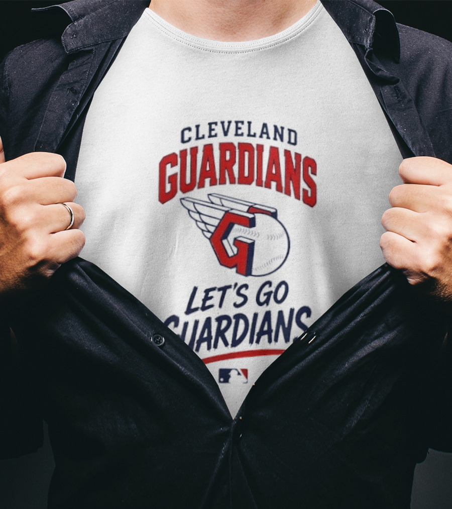 Cleveland Guardians Let's Go Guardians Winged Baseball MLB T-Shirt