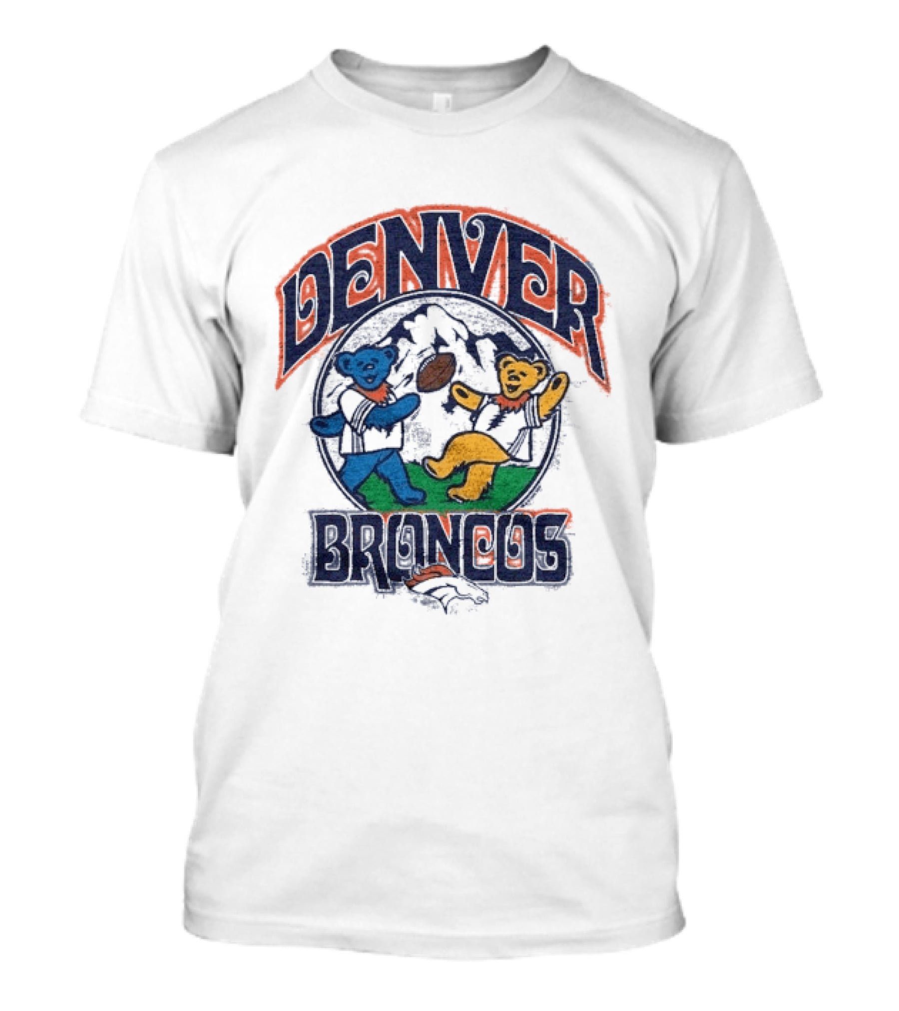 Denver Broncos Grateful Dead Dancing Bears Football T-Shirt