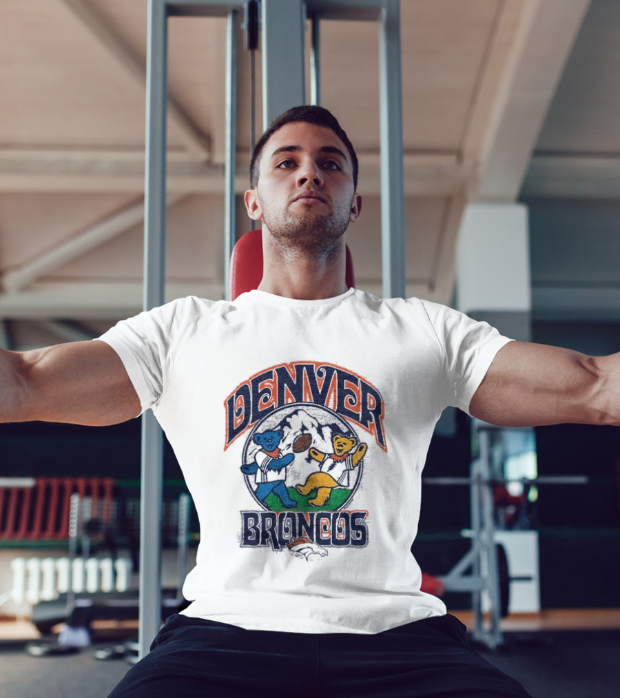 Denver Broncos Grateful Dead Dancing Bears Football T-Shirt