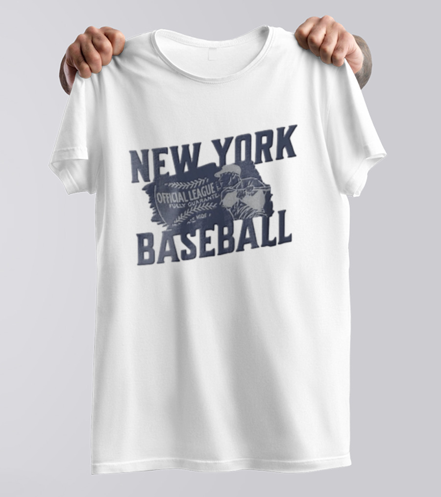New York Baseball Official League Player Swinging Bat T-Shirt