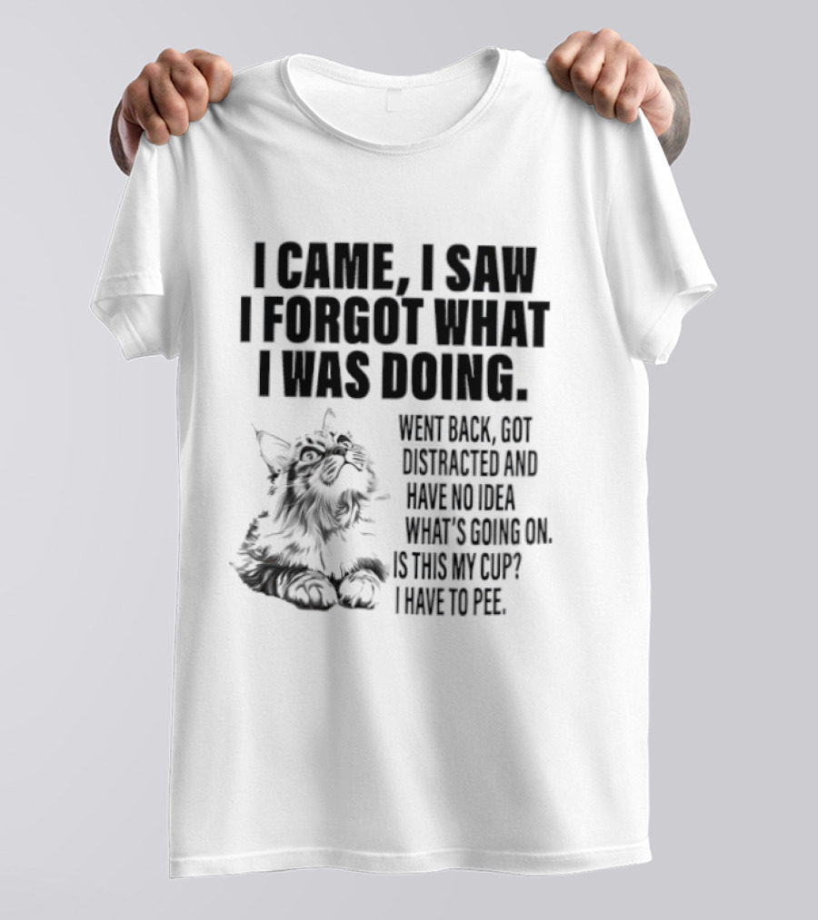 I Came I Saw I Forgot What I Was Doing Cat Got Distracted Coffee T-Shirt