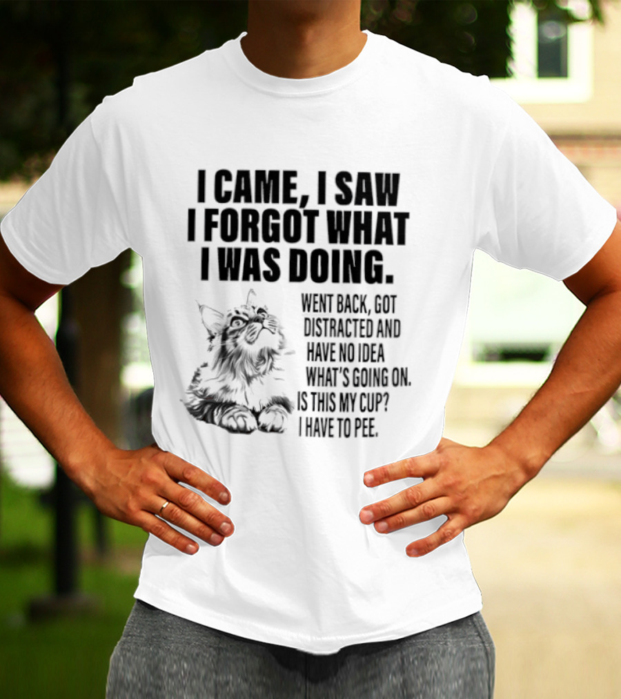 I Came I Saw I Forgot What I Was Doing Cat Got Distracted Coffee T-Shirt