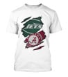 New York Jets Alabama Crimson Tide Ripped Fan Gear T-Shirt