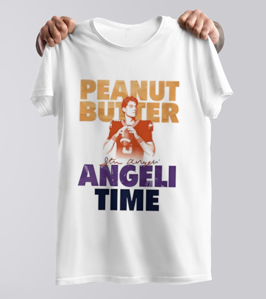 Peanut Butter Steve Angeli Time Football Player Holding Ball T-Shirt