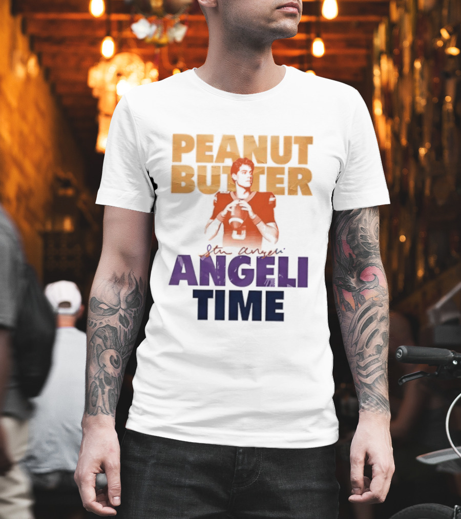 Peanut Butter Steve Angeli Time Football Player Holding Ball T-Shirt