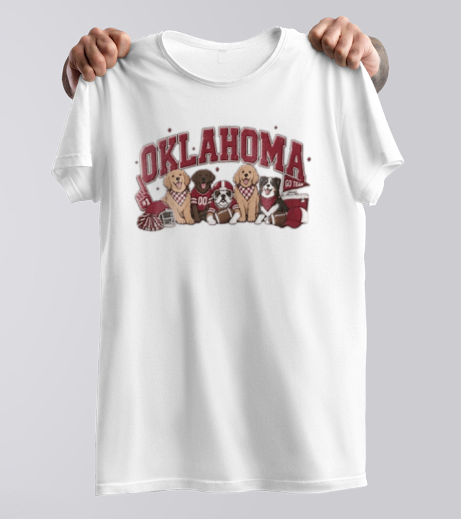 Oklahoma Sooners Go Team Dogs In Football Jerseys T-Shirt