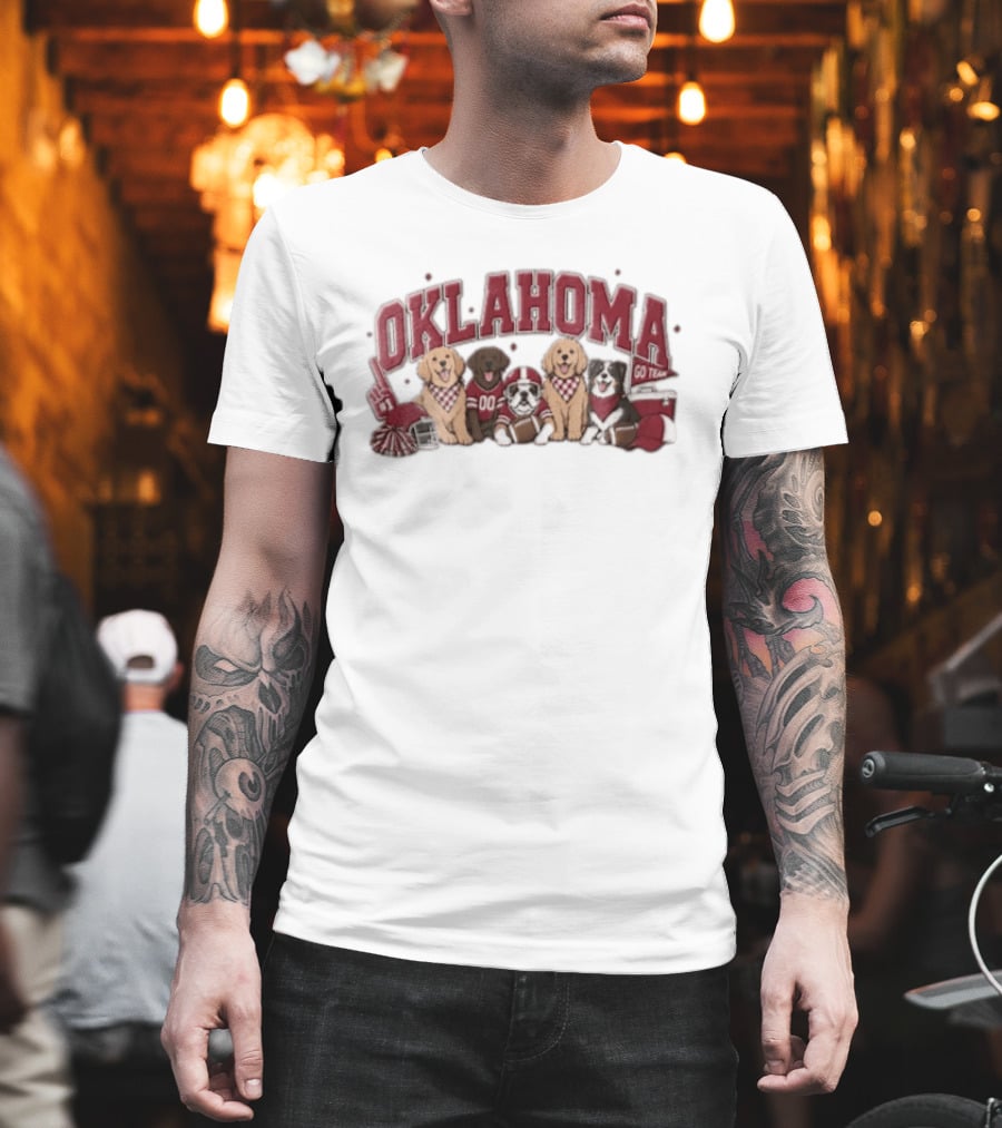 Oklahoma Sooners Go Team Dogs In Football Jerseys T-Shirt