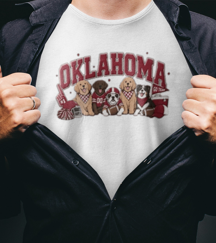 Oklahoma Sooners Go Team Dogs In Football Jerseys T-Shirt