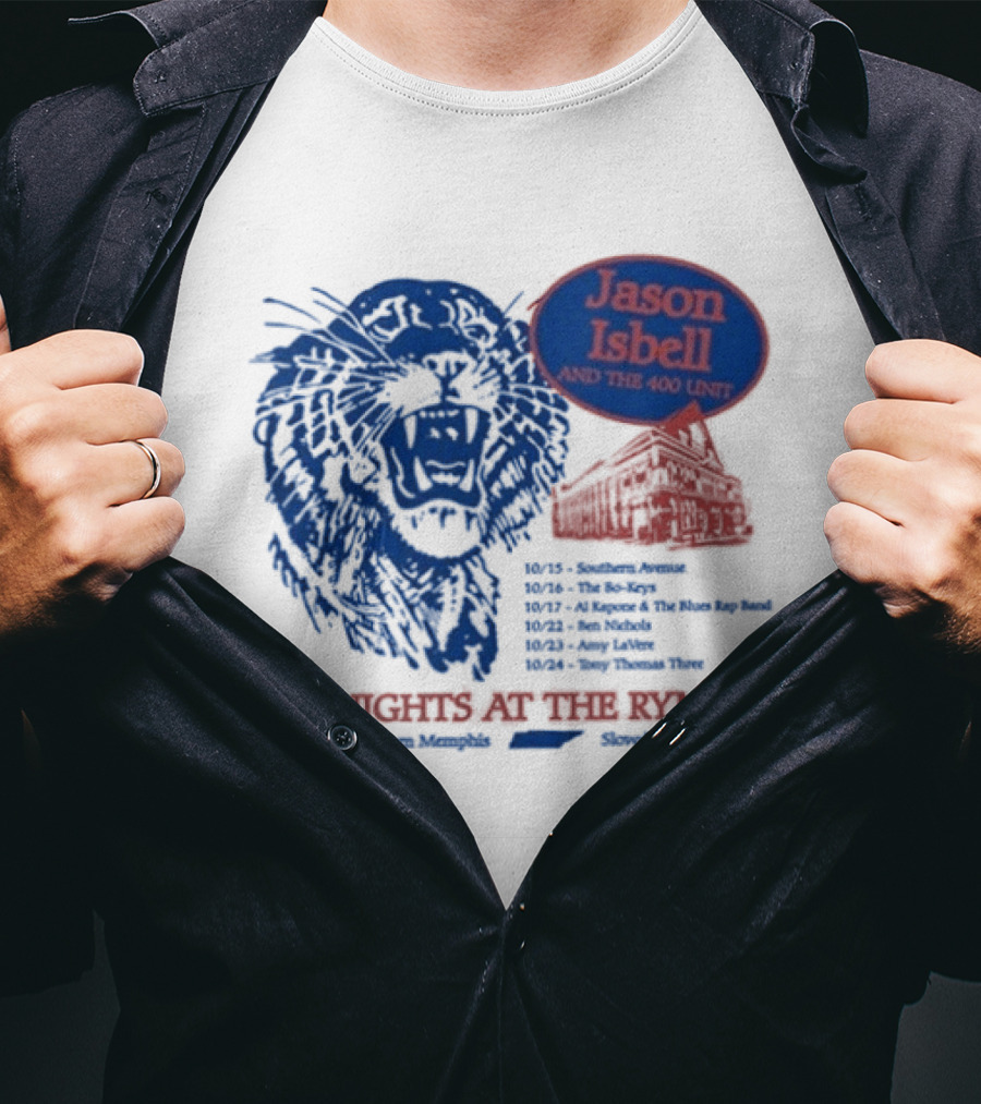 Jason Isbell And The 400 Unit Six Nights At The Ryman October 18 19 20 22 23 24 2026 T-Shirt