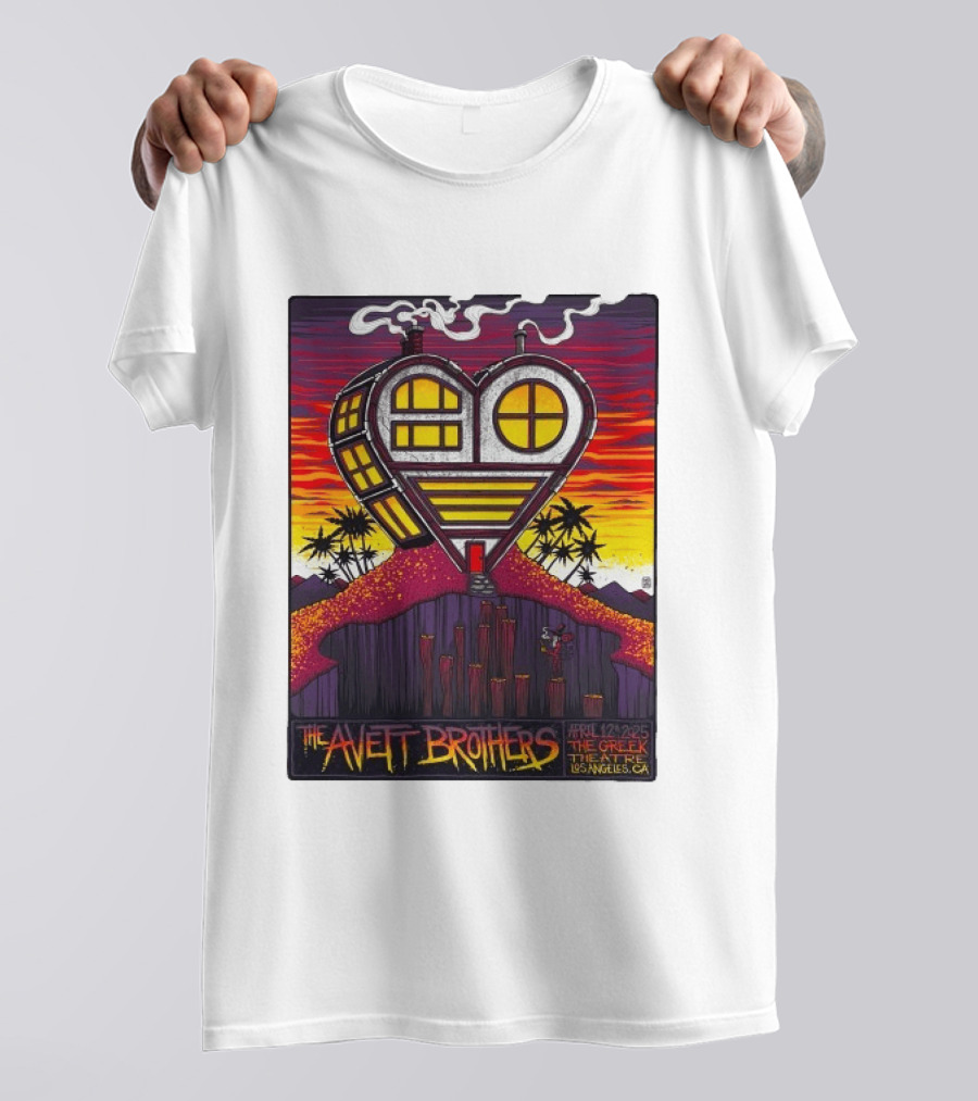 The Avett Brothers Heart Shaped House Greek Theater Los Angeles CA April 12 2025 T-Shirt
