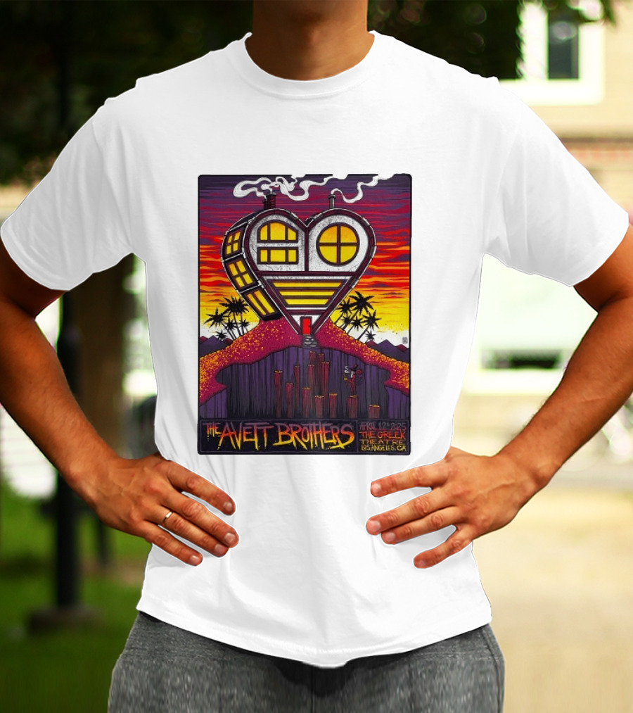 The Avett Brothers Heart Shaped House Greek Theater Los Angeles CA April 12 2025 T-Shirt