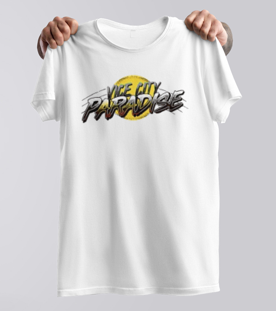 The Wynwood Walls Shop Faile Vice City Paradise Retro Inspired Style White T-Shirt