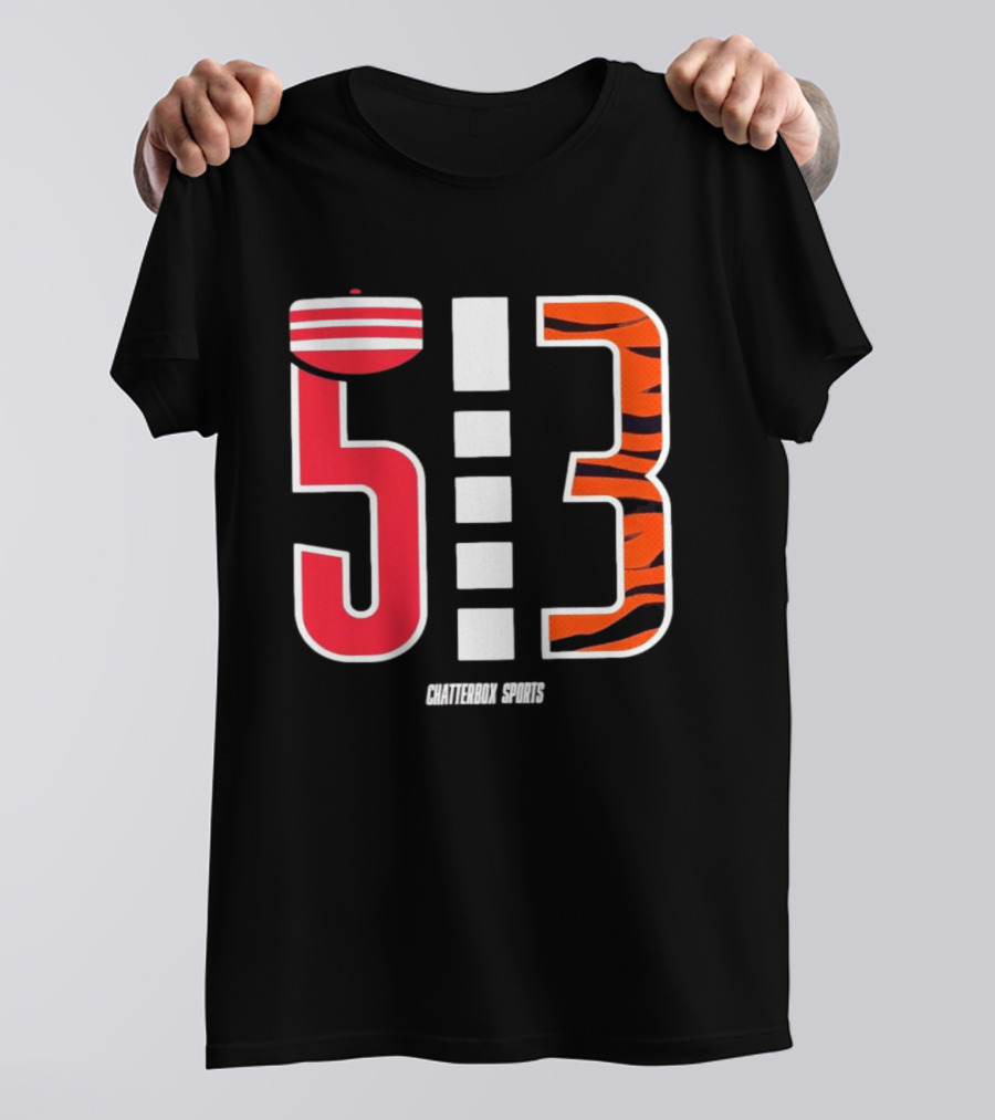 513 Cincinnati Bengals Helmet Tiger Stripes Chatterbox Sports T-Shirt