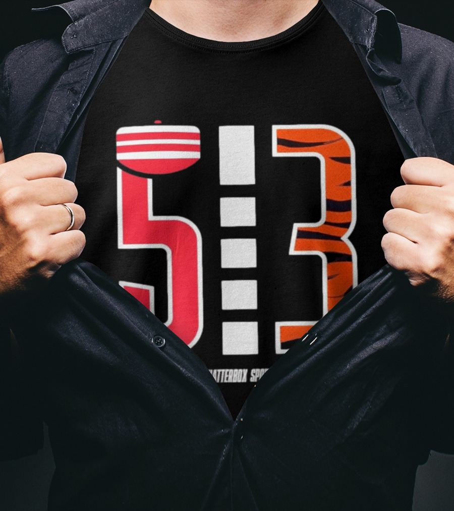 513 Cincinnati Bengals Helmet Tiger Stripes Chatterbox Sports T-Shirt