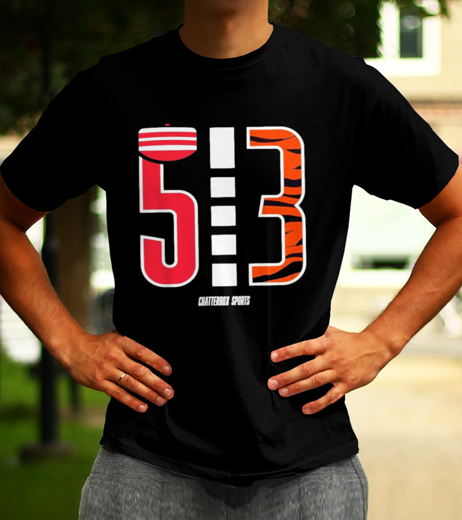 513 Cincinnati Bengals Helmet Tiger Stripes Chatterbox Sports T-Shirt