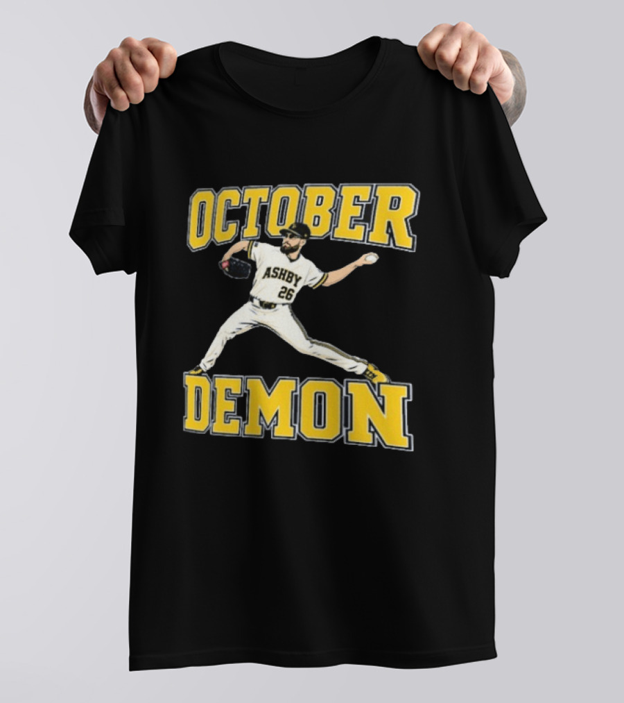 Aaron Ashby October Demon Pitcher 26 Baseball Player T-Shirt