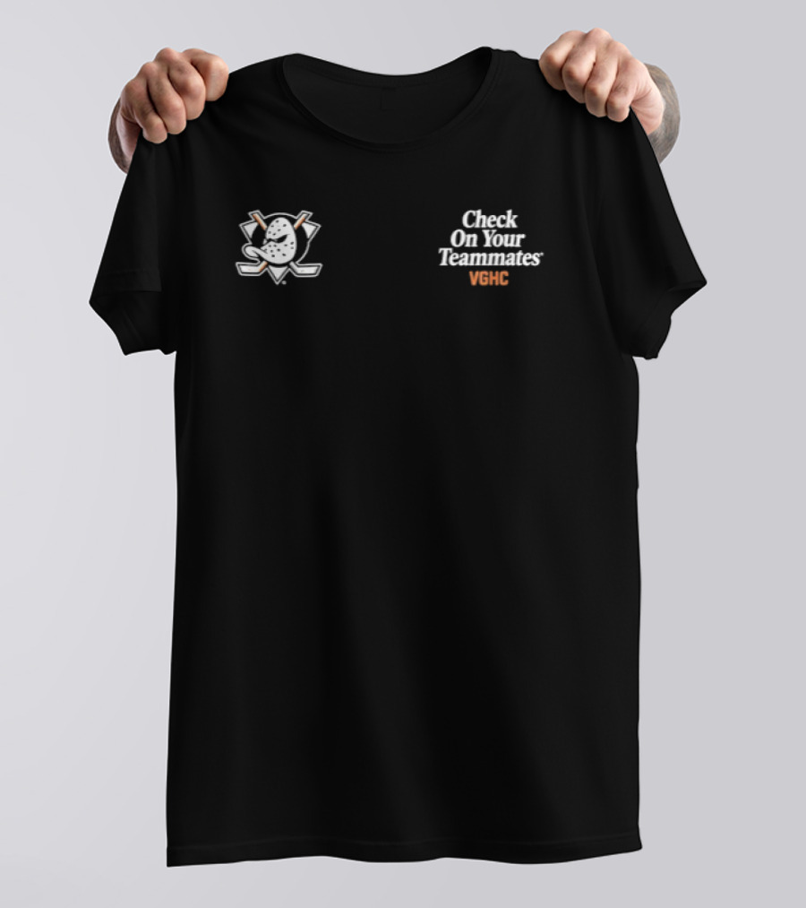 Anaheim Ducks Check On Your Teammates NCDC Support Message T-Shirt