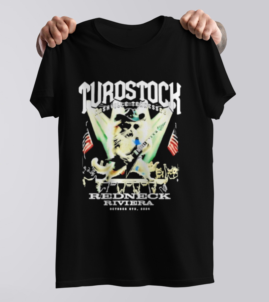 Turdstock Nashville Tennessee 2024 Redneck Riviera Guitar Rock T-Shirt