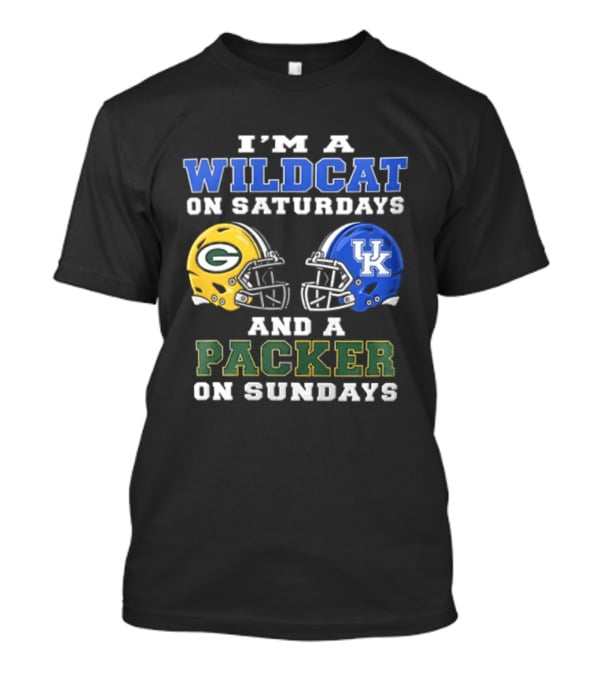 Wildcat Saturdays Packer Sundays Football Fans Kentucky Wisconsin T-Shirt