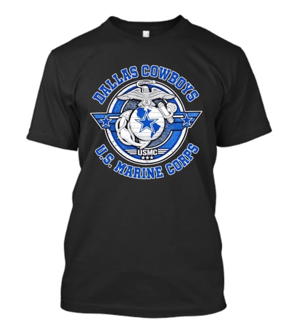 Dallas Cowboys US Marine Corps Semper Fidelis USMC Logo Football Team And Military T-Shirt