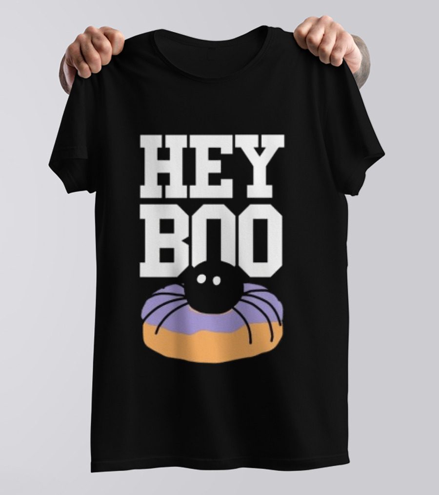 Hey Boo Spider On Donut Halloween Fun T-Shirt