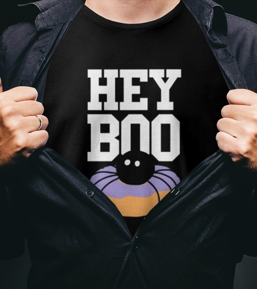 Hey Boo Spider On Donut Halloween Fun T-Shirt